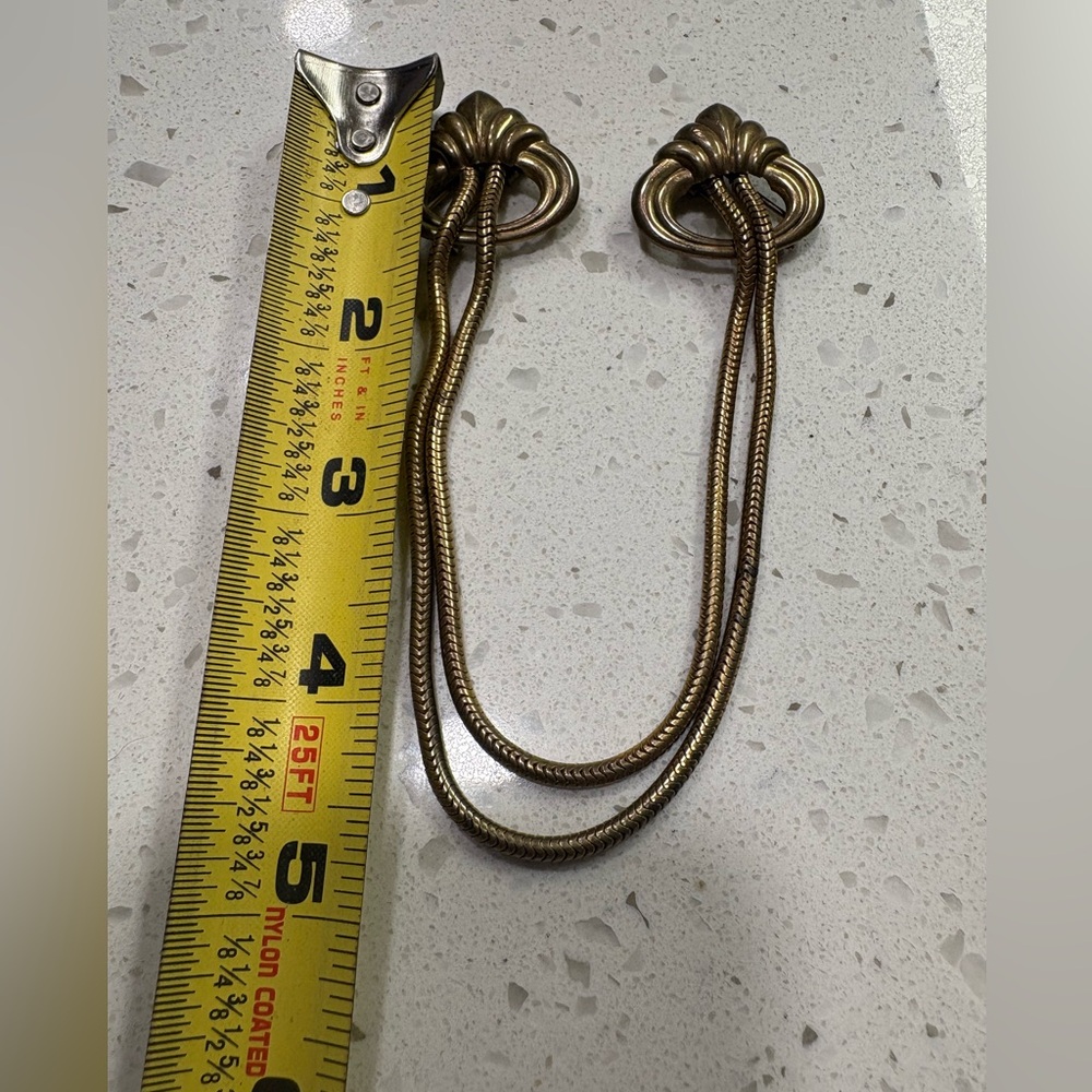 Vintage Gold Double Rope Curtain Brooch - Picture 8 of 9